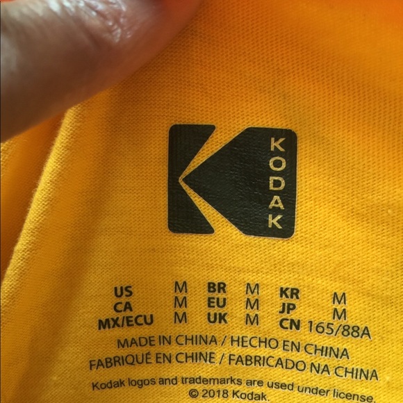 KODAK Bright Yellow LS Logo T-Shirt Sz M - Picture 6 of 7